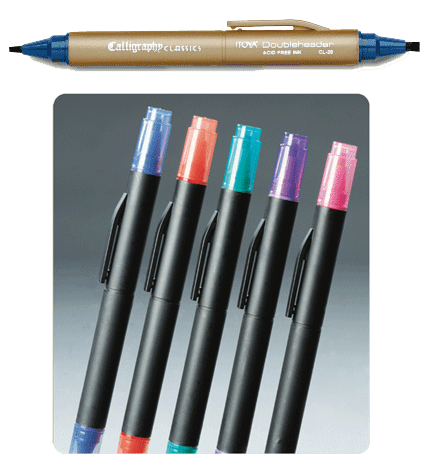 Itoya Doubleheader Calligraphy Marker - Color Black - Size 3.0 mm/1.5 mm