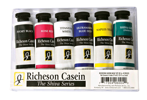 Richeson Casein, The Shiva Series Basic Set of 6 - Size 1.25oz