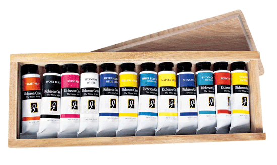 Richeson Casein, The Shiva Series Set of 12 in Wooden Box