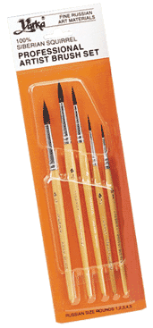 Richeson Squirrel Round Watercolor Brush Set of 5