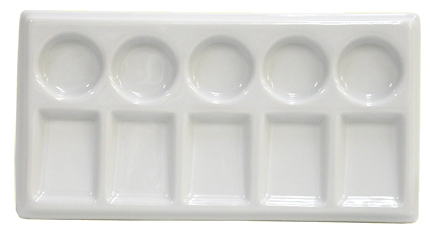 Richeson Porcelain 10 Well Mixing Tray - Color White - Size Slant