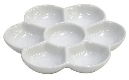 Richeson Porcelain 7 Well Flower Mix.Tray - Color White