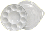 Richeson Porcelain 10 Well Mix.Tray W/Cvr - Color White - Size Round