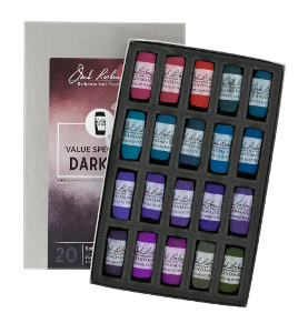 Richeson Soft Handrolled Pastels Set of 20 - Color Value Spectrum Darks 2