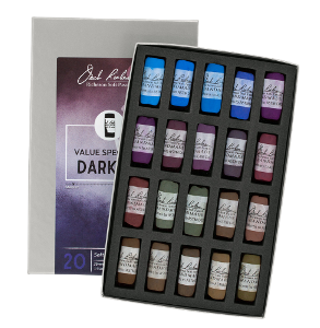 Richeson Soft Handrolled Pastels Set of 20 - Color Value Spectrum Darks 3