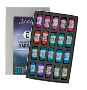 Richeson Soft Handrolled Pastels Set of 20 - Color Value Spectrum Darks 5