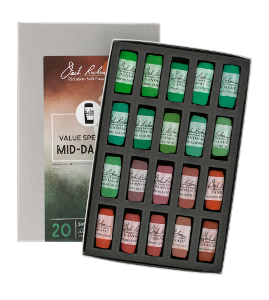 Richeson Soft Handrolled Pastels Set of 20 - Color Value Spectrum Mid-Darks 2