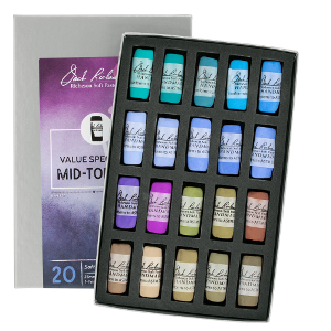 Richeson Soft Handrolled Pastels Set of 20 - Color Value Spectrum Mid-Tones 2