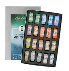 Richeson Soft Handrolled Pastels Set of 20 - Color Value Spectrum Mid-Tones 5