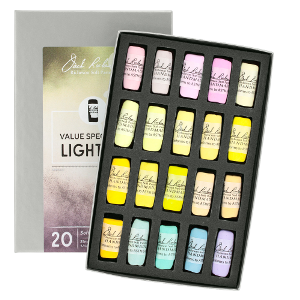 Richeson Soft Handrolled Pastels Set of 20 - Color Value Spectrum Lights 4