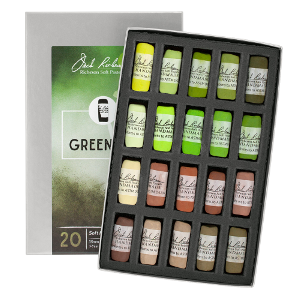 Richeson Soft Handrolled Pastels Set of 20 - Color Greenery