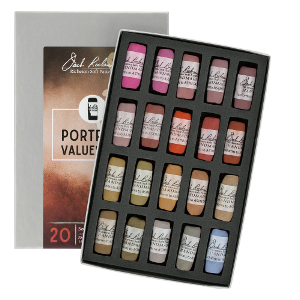 Richeson Soft Handrolled Pastels Set of 20 - Color Portrait Values 3-4