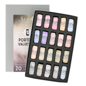 Richeson Soft Handrolled Pastels Set of 20 - Color Portrait Values 8-9