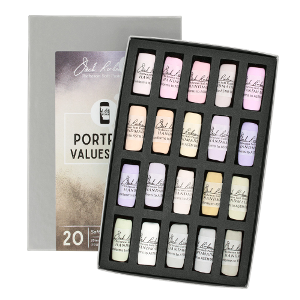 Richeson Soft Handrolled Pastels Set of 20 - Color Portrait Values 9-10