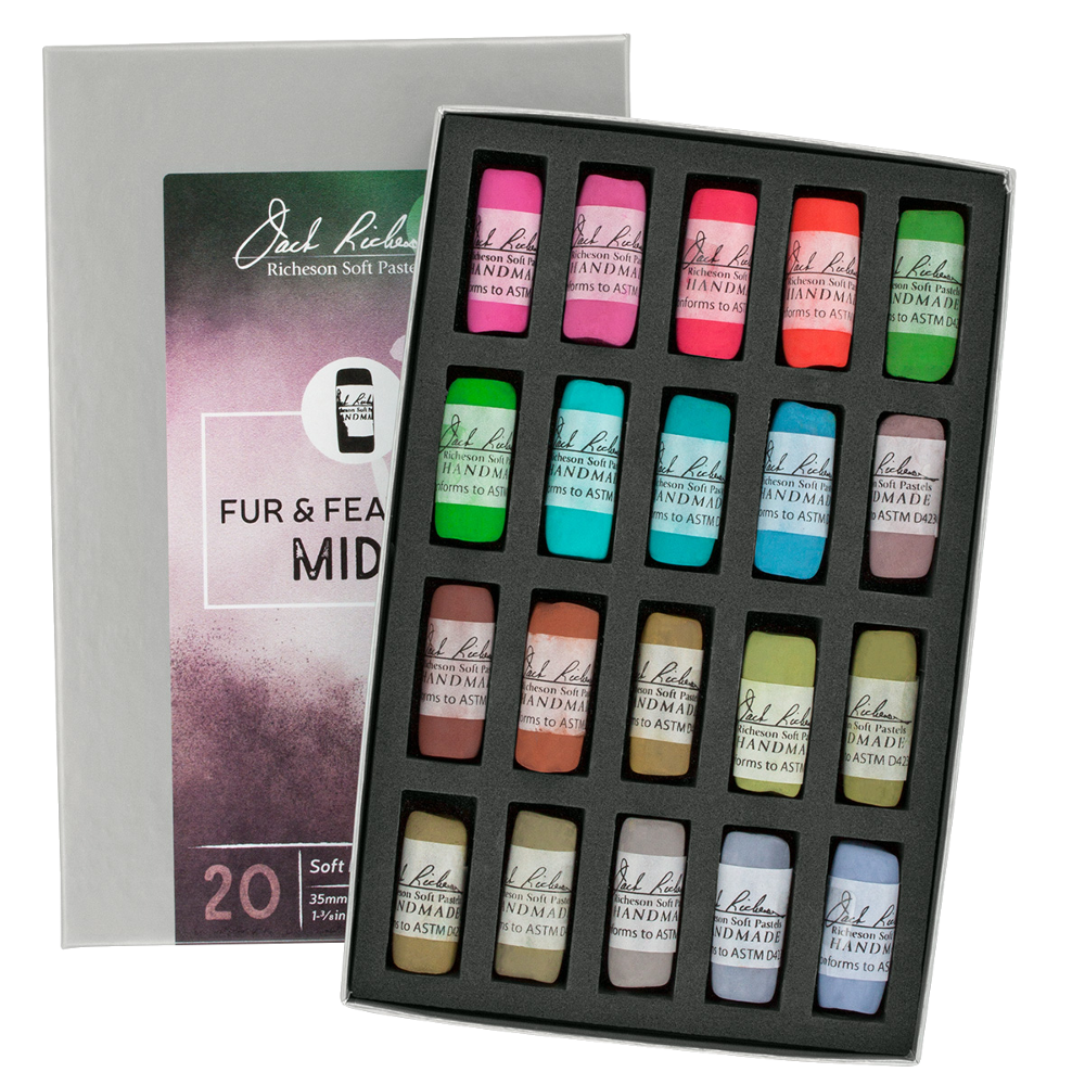 Richeson Soft Handrolled Pastels Set of 20 - Color: Fur and Feathers ...