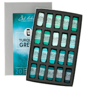 Richeson Soft Handrolled Pastels Set of 20 - Color Turquoise Greens