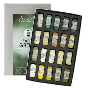 Richeson Soft Handrolled Pastels Set of 20 - Color Earth Greens