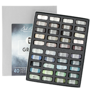 Richeson Soft Handrolled Pastels Set of 40 - Color Greys