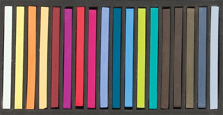 Jack Richeson Semi-Hard Square Pastel Set of 18 - Color Assorted