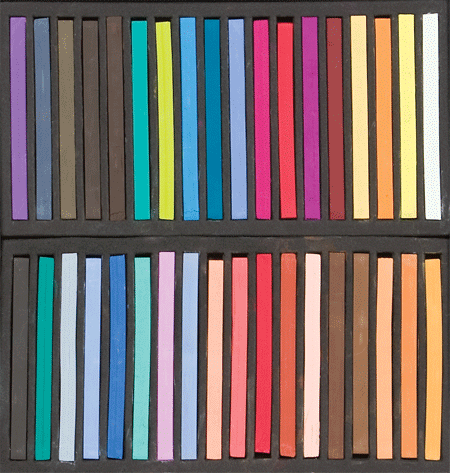 Jack Richeson Semi-Hard Square Pastel Set of 36 - Color Assorted