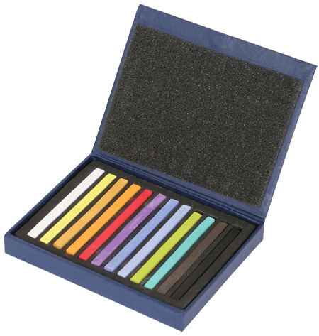 Jack Richeson Semi-Hard Square Pastel Set of 12 - Color Assorted
