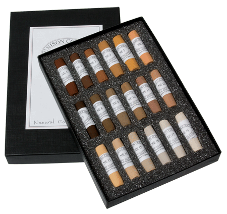 Unison Handmade Soft Pastel Set of 18 - Color Natural Earth 1 - 18 - WARNING This product  contains a chemical known to the Stat