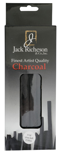 Richeson Natural Vine Charcoal Box of 25 - Jumbo Soft - Size 7/16