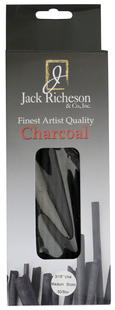 Richeson Natural Vine Charcoal Box of 24 - Thin Medium - Size: 3