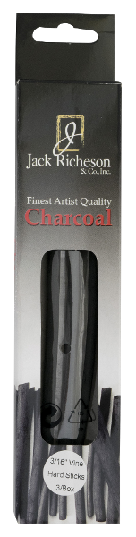Richeson Natural Vine Charcoal Pack of 3 - Thin Hard - Size 3/16
