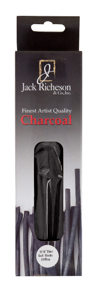 Richeson Natural Vine Charcoal Box of 24 - Thin Soft - Size: 3/16