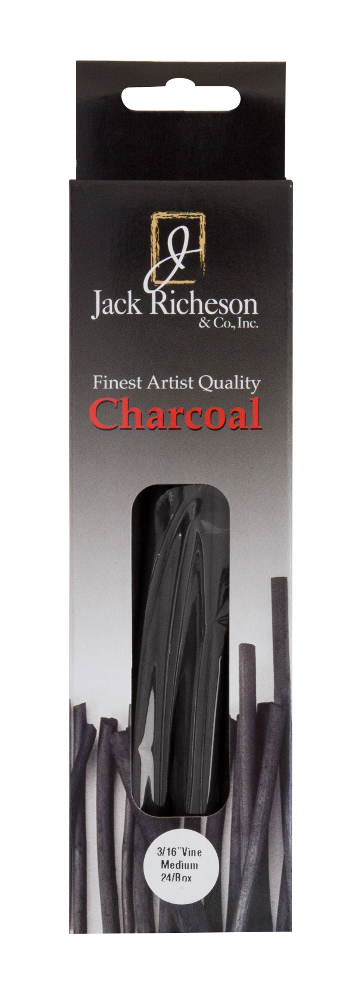 Richeson Natural Vine Charcoal Box of 24 - Thin Medium - Size: 3