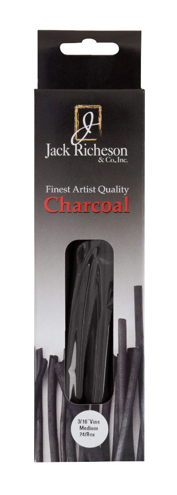 Jack Richeson Extra Soft Thin Vine Charcoal Stick, Black