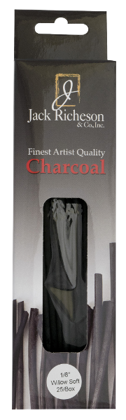 Richeson Natural Willow Charcoal Box of 25 - Thin Soft - Size 1/8