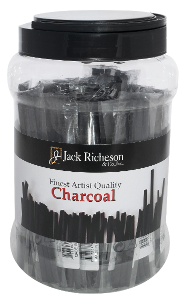 Richeson Vine Charcoal Canister, 48 Bags of 3 - Hard - Size 3/16