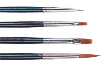 Richeson Brush Set of 4 Gold Nylon Tole Brushes