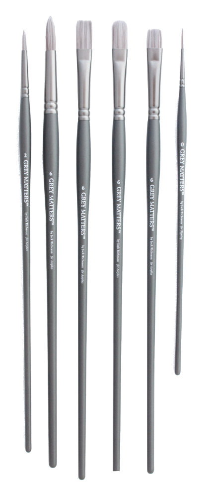 Richeson Grey Matters Brush Set of 6 Synthetic Acrylic Brushes