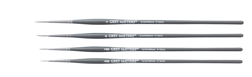 Richeson Grey Matters Brush Set of  4 Synthetic Signing Brushes