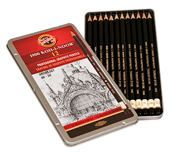 Koh-I-Noor Toison dOr Graphite Pencil Artists Set of 12 8B - 2H