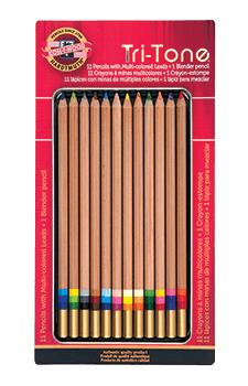 Koh-I-Noor Tri Tone Pencil Tin Set of 12