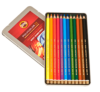 Koh-I-Noor Polycolor Colored Pencil Tin Set of 12 | Rex Art Supplies