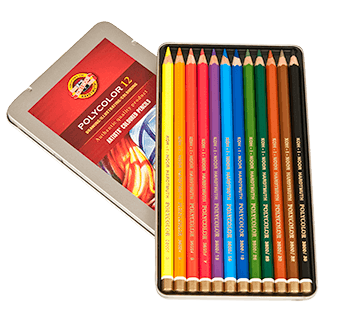 Koh-I-Noor Polycolor Colored Pencil Tin Set of 12