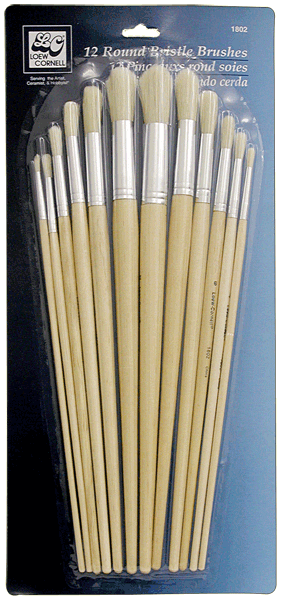 Loew Cornell Round Bristle Brush Set of 12