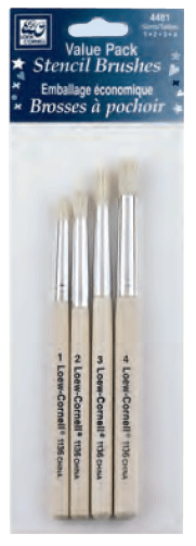 Loew Cornell Bristle Stencil Brush Set of 4 - Size 1, 2, 3, 4