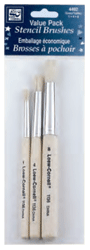 Loew Cornell Bristle Stencil Brush Set of 3 - Size 1, 4, 8