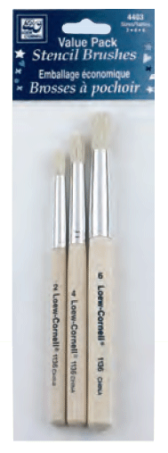 Loew Cornell Bristle Stencil Brush Set of 3 - Size 2, 4, 6