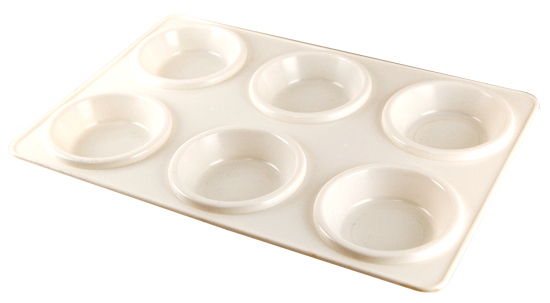 Loew Cornell 6 Well Muffin Plastic Palette - Color White - Size 6 x 9