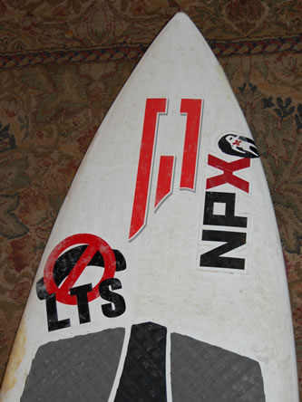 LTS Sticker on Cabrhina Surfboard