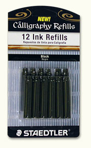Staedlter Calligraphy Ink Cartridges, 12-pack - Color Black