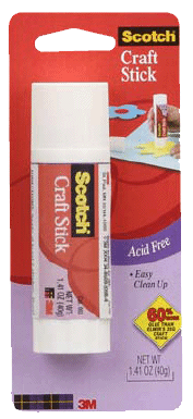 Scotch Permanent Glue Stick, White .45 oz.