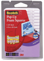 Scotch(R) Layering Tape, Extra Thick, 216 Squares/Pack - Color White Size 3/8 x 3/8 x 1/4